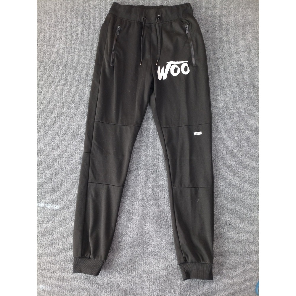Riflessi WOO Jogger Pants Mens Small Black Tapered Track Sweatpants